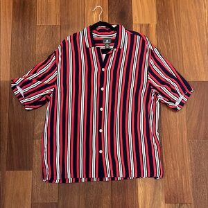 H&M Red and Blue Striped button shirt